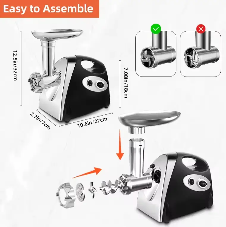 Electric Meat Grinder Mincer Sausage Filler Kibbe Maker Stuffer by salelink.co.nz