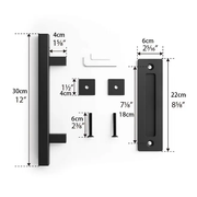 12'' Barn Door Handle Black by salelink.co.nz