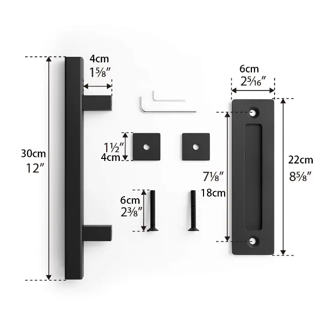 12'' Barn Door Handle Black by salelink.co.nz