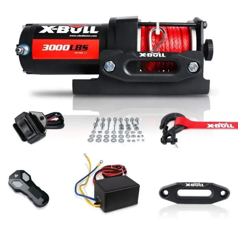 X-BULL Electric Winch Boat 3000LBS 12V Synthetic Rope Wireless Remote ATV UTV by salelink.co.nz