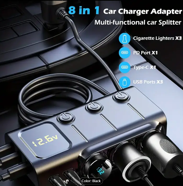 PD Fast Charging Car Lighter Adapter Splitter Cigarette Lighter Socket by salelink.co.nz