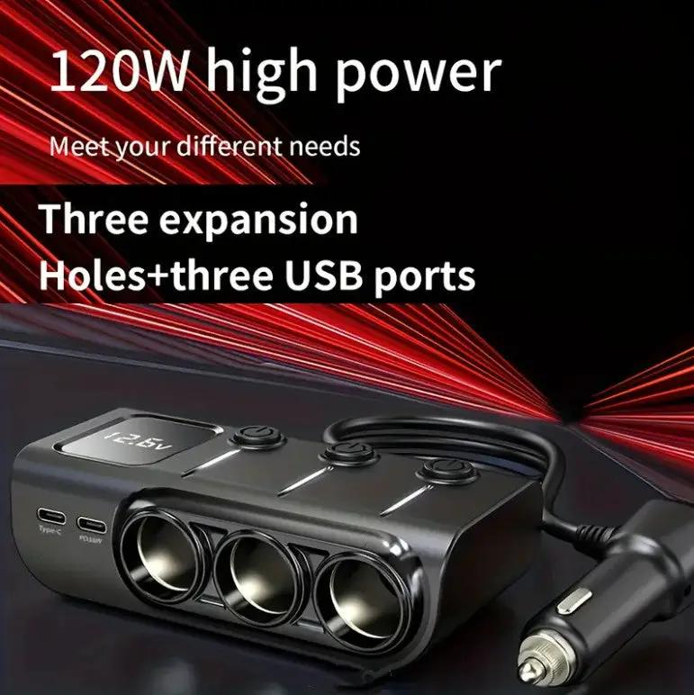 PD Fast Charging Car Lighter Adapter Splitter Cigarette Lighter Socket by salelink.co.nz