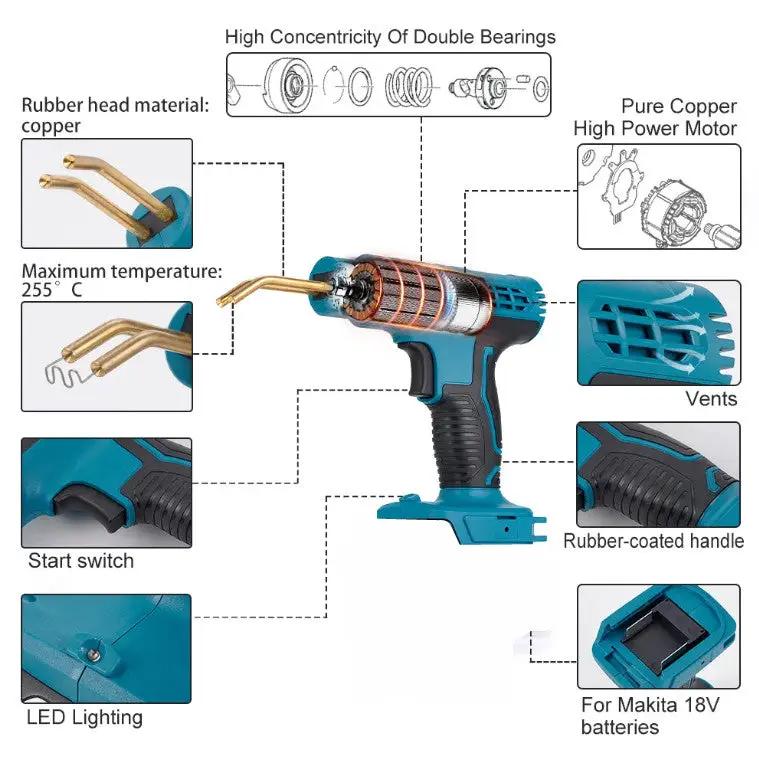 Cordless Welder Garage Tool Hot Stapler Bumper Fit Makita 18V Battery by salelink.co.nz