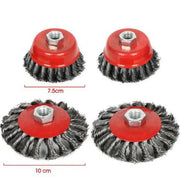 4x Twist Knot Wire Wheel disc & Cup Brush Set Kit for Angle Grinder M14 Crew by salelink.co.nz