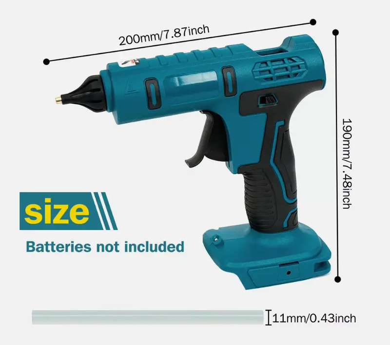 Cordless Hot Melt Glue Gun with 20 Pcs Sticks Fit Makita 18V Battery by salelink.co.nz