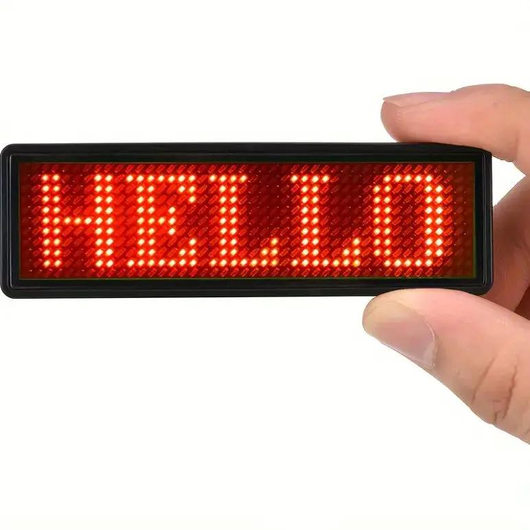 LED Name Badge Tag - Red by salelink.co.nz