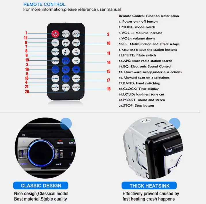 Car Radio Stereo Bluetooth FM Audio Head Unit Player by salelink.co.nz