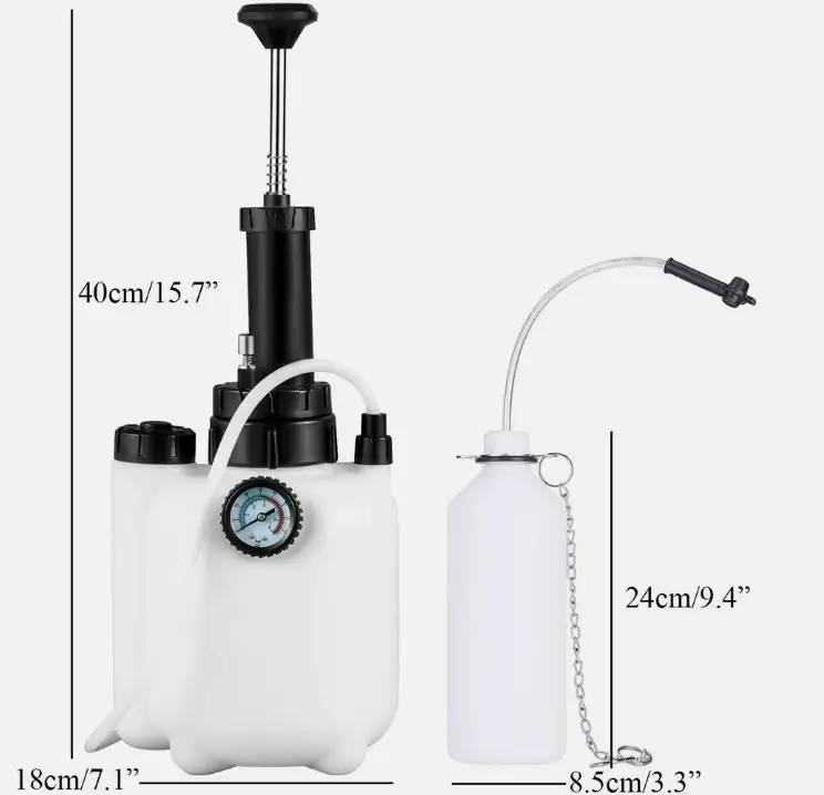 3L Manual Pressure Brake Clutch Bleeding System Tool Fluid Bleeder Kit hand pump by salelink.co.nz