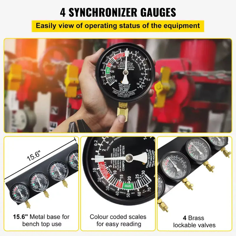 Fuel Vacuum Carburetor Synchronizer Kit Carb Sync Gauge Set by salelink.co.nz
