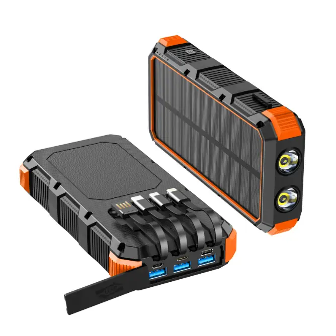 Solar Power Bank With Charging Cable by salelink.co.nz