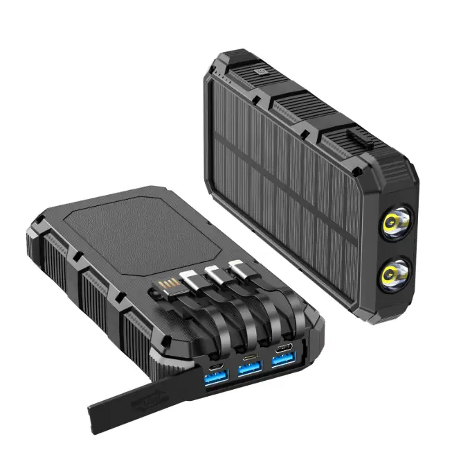 Solar Power Bank With Charging Cable by salelink.co.nz