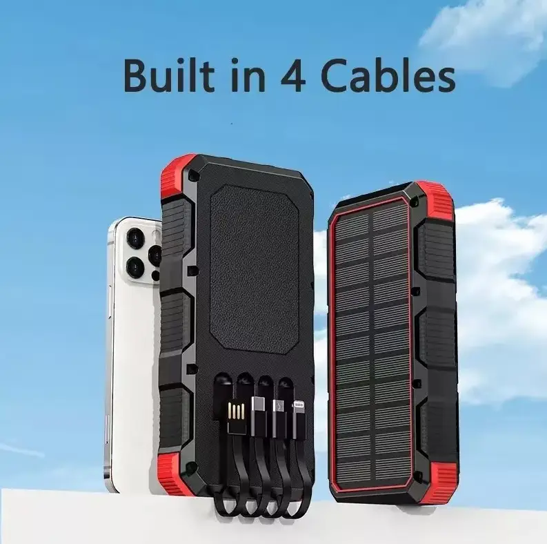 Solar Power Bank With Charging Cable by salelink.co.nz