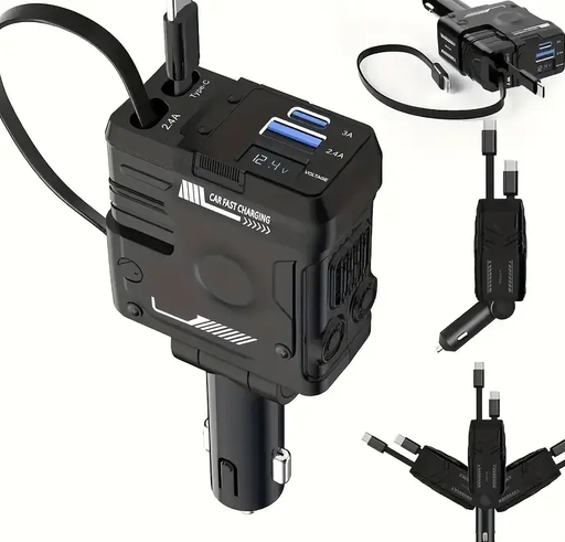 Cigarette Light Adapter Charger with Type C Cable by salelink.co.nz