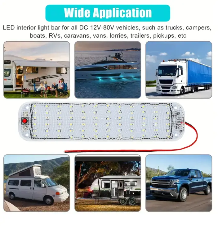 12V 24V LED Car Interior Lights Roof Doom Light White Camper Van Boat Caravan by salelink.co.nz