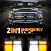 12V 2 in 1 Emergency Dash Strobe Lights Interior Windshield Amber White Warning by salelink.co.nz