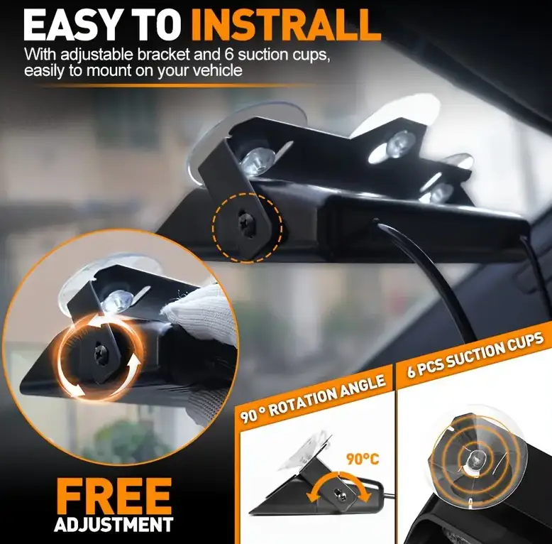 12V 2 in 1 Emergency Dash Strobe Lights Interior Windshield Amber White Warning by salelink.co.nz