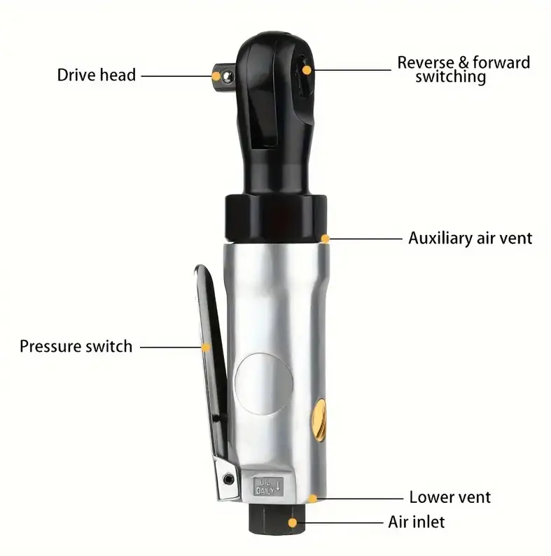3/8'' Pneumatic Air Ratchet Wrench Torque Spanner by salelink.co.nz