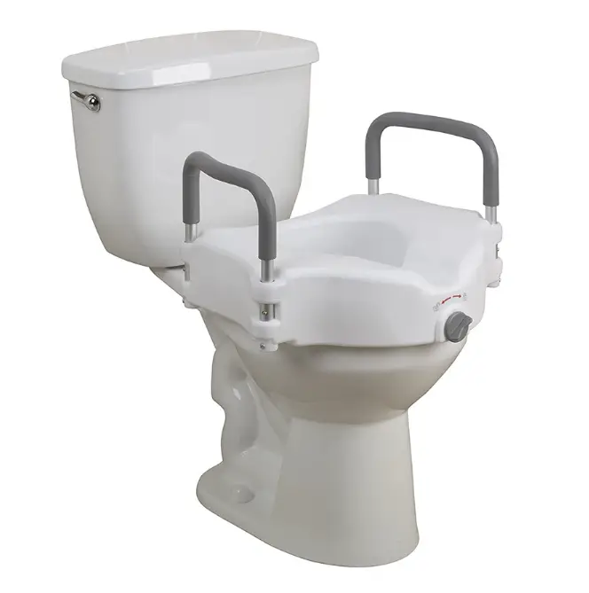 2 in 1 Raised Toilet Seat with Removable Padded Arms, Standard Seat by salelink.co.nz