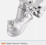 2000KG Rated 50MM Trailer Coupling Hitch Caravan Trailer Parts 4 Hole Mount by salelink.co.nz