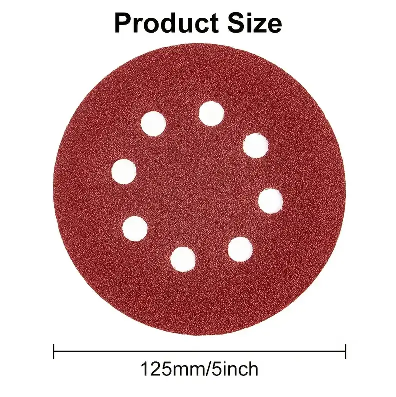 100pcs 125mm 5" Sanding Discs 60 80 100 120 240 Mixed Grit Orbital Sander Pads by salelink.co.nz