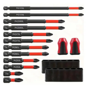 12PCS S2 Steel Magnetic Anti-Slip Drill Bits with 1/4" Hex Shank by salelink.co.nz