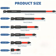 12PCS S2 Steel Magnetic Anti-Slip Drill Bits with 1/4" Hex Shank by salelink.co.nz