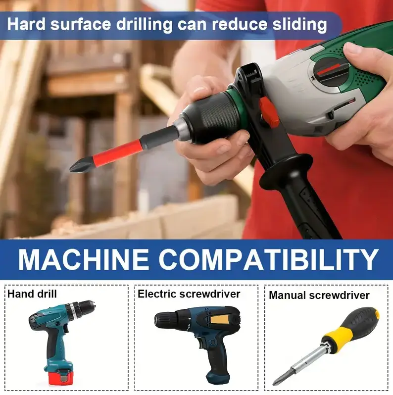 12PCS S2 Steel Magnetic Anti-Slip Drill Bits with 1/4" Hex Shank by salelink.co.nz