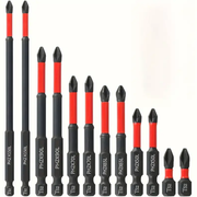 12PCS S2 Steel Magnetic Anti-Slip Drill Bits with 1/4" Hex Shank by salelink.co.nz