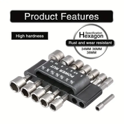 14Pcs 1/4 Inch Hex Shank Power Nut Driver Drill Bit Set Socket Wrench by salelink.co.nz