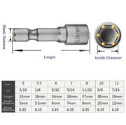 14Pcs 1/4 Inch Hex Shank Power Nut Driver Drill Bit Set Socket Wrench by salelink.co.nz