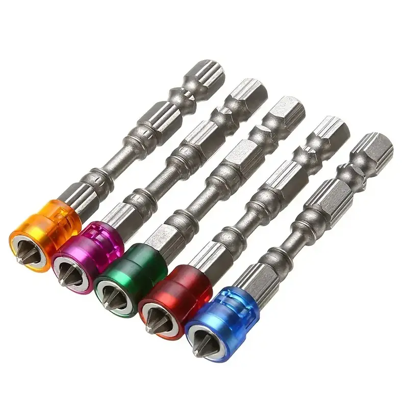 5pcs Magnetic Drill Bit Set - 65mm S2 Steel Phillips Head, 1/4 Inch Hex Shank For Power Screwdriver by salelink.co.nz