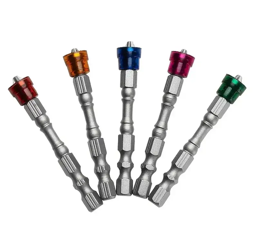 5pcs Magnetic Drill Bit Set - 65mm S2 Steel Phillips Head, 1/4 Inch Hex Shank For Power Screwdriver by salelink.co.nz