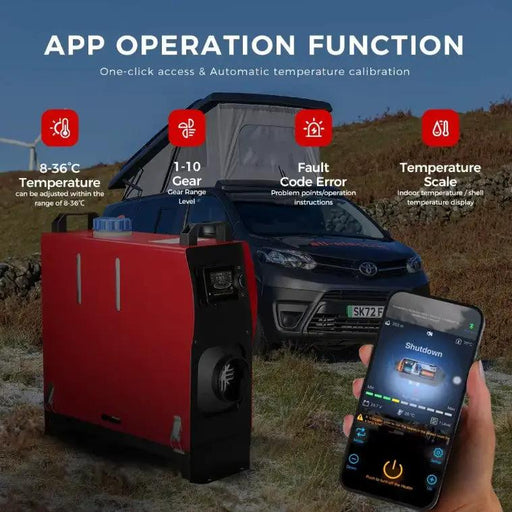 Diesel Air Heater 12V 8KW Bluetooth App by salelink.co.nz