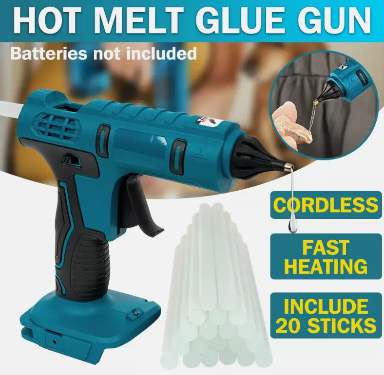 Cordless Hot Melt Glue Gun with 20 Pcs Sticks Fit Makita 18V Battery by salelink.co.nz