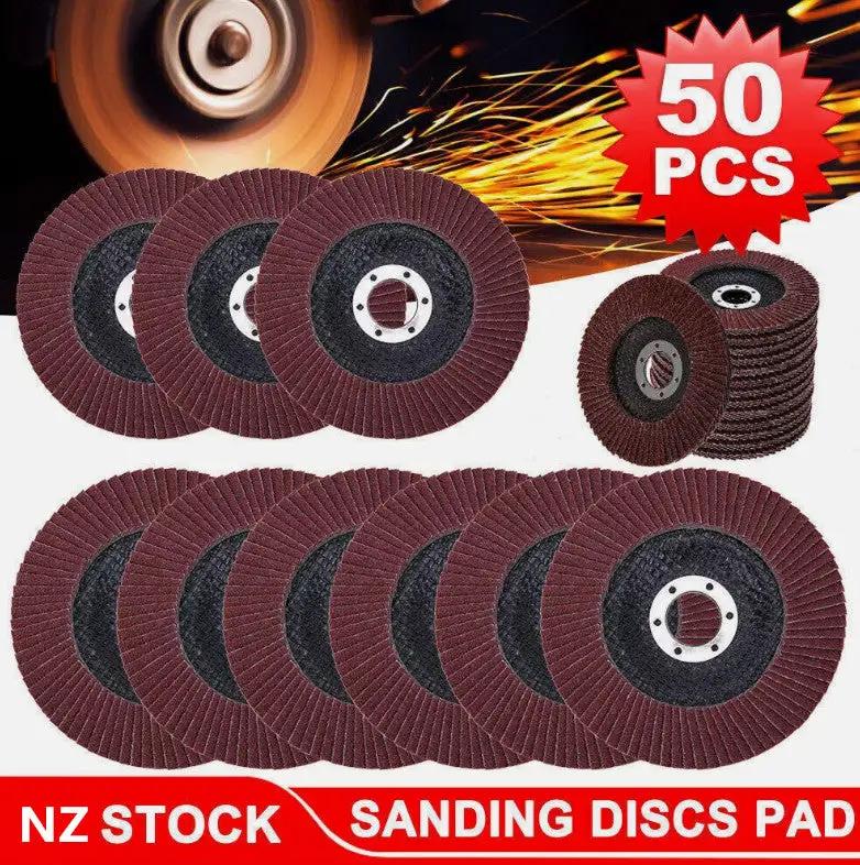 50Pcs Abrasive 5'' 125MM Metal Sanding Flap Disc Angle Grinder 80 Grit by salelink.co.nz