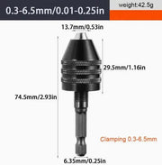 Drill Chuck Adapter - Hex 0.3-6.5mm by salelink.co.nz