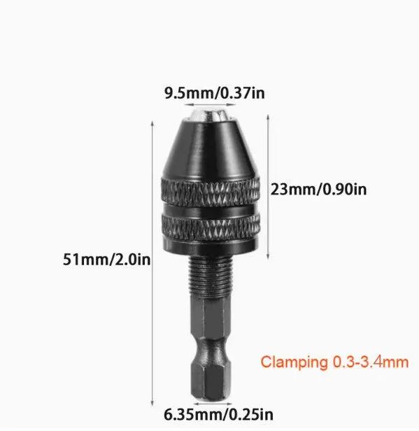 Drill Chuck Adapter - Hex 0.3-3.4mm by salelink.co.nz