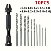 11pcs Mini Hand Drill Vise Hand Bits Twist Woodworking Set Precision Pin by salelink.co.nz