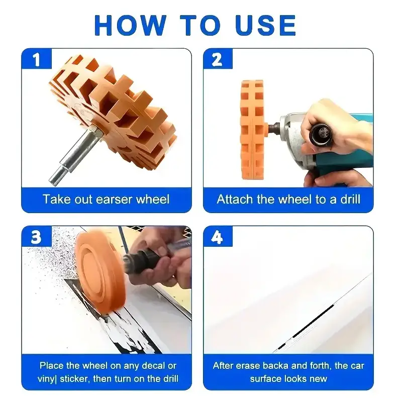 4inch Rubber Eraser Wheel Adhesive Remover Vinyl Decal Graphics Removal Tool by salelink.co.nz