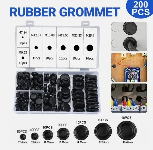200Pcs Auto Rubber Grommet Assortment Set by salelink.co.nz