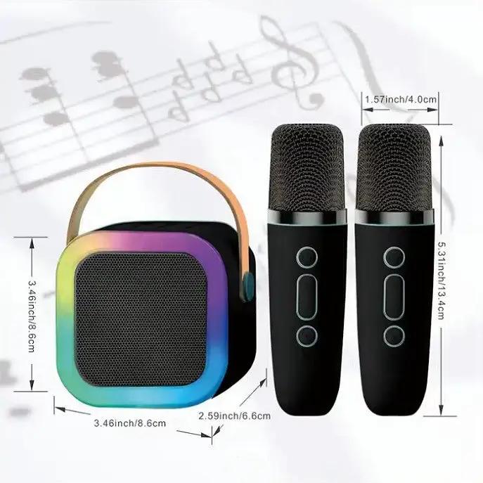 Karaoke Machine with 2 Microphones Bluetooth Speaker by salelink.co.nz
