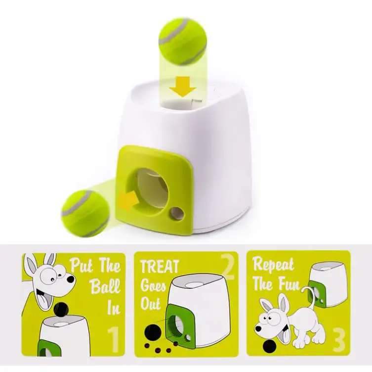Tennis Rolling Ball Roll Out Machine Pet Dog Interactive Toys Machine by salelink.co.nz