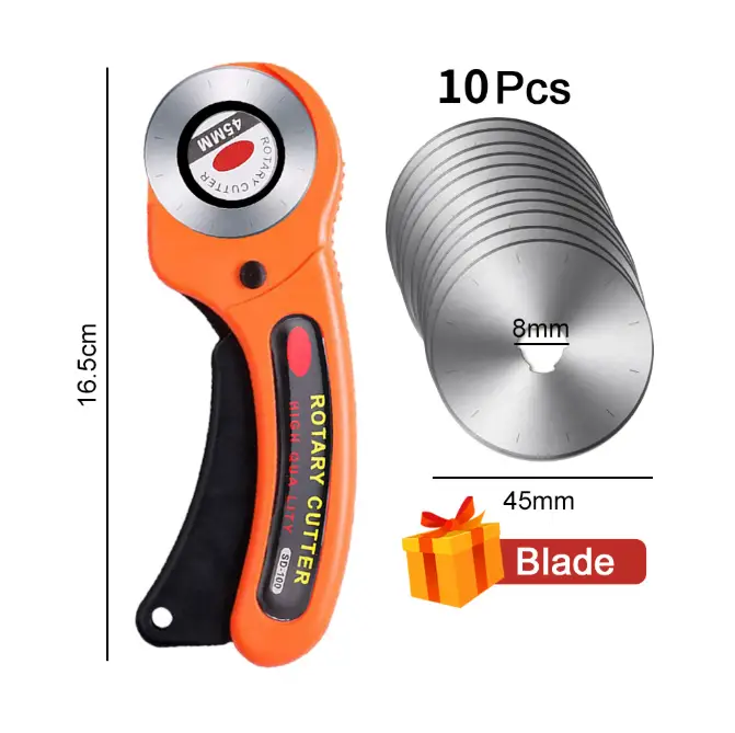 45mm Rotary Cutter with 10 Replacement Blades by salelink.co.nz