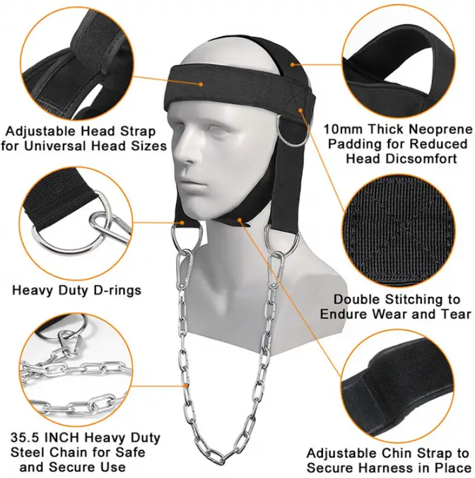 Head Neck Harness Weight Lifting Strength Exercise Strap by salelink.co.nz