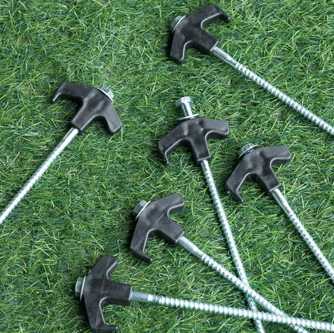 20x Camping Tent Pegs Heavy Duty Screw Steel In Ground Camping Outdoor Stakes by salelink.co.nz