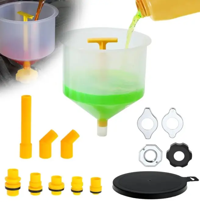 15-Piece Car Radiator Coolant Refill Funnel Kit Spill Proof Cooling System Tool by salelink.co.nz