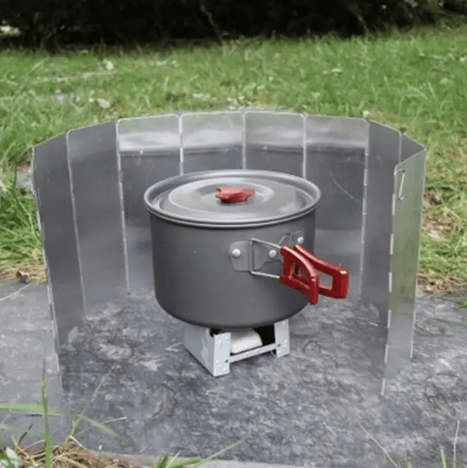 salelink.co.nz Unbranded Folding Camping Stove Windscreen Cooker Wind Shield Foldable Camping Stove Windscreen 10 Plate Aluminum