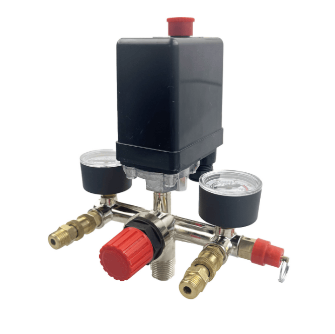 salelink.co.nz Unbranded Air Compressor Pressure Switch Air Compressor Switch With Gauges 90 120 PSI Regulator