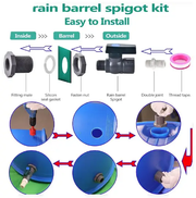 2PCS Rain Barrel Spigot Kit (3/4 inch) by salelink.co.nz