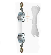 4-Wheel Metal Block Tackle Pulley System 20m by salelink.co.nz